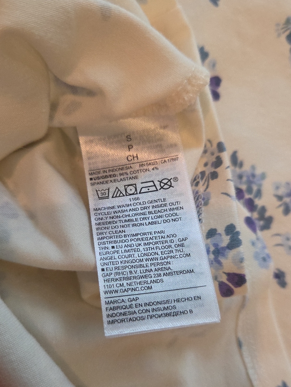 GAP Boatneck Tank Top Light Blue Floral - Picture 10 of 10